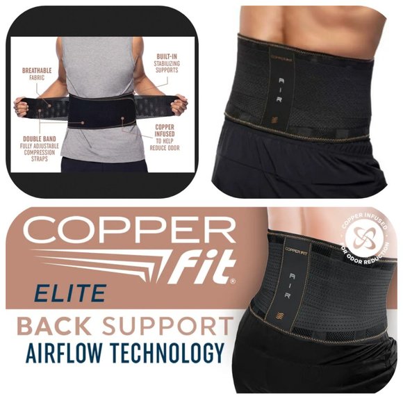 NEW Copper Fit Elite Air Back Brace Support Breathable, 30-50 Inches Waist - Picture 1 of 16